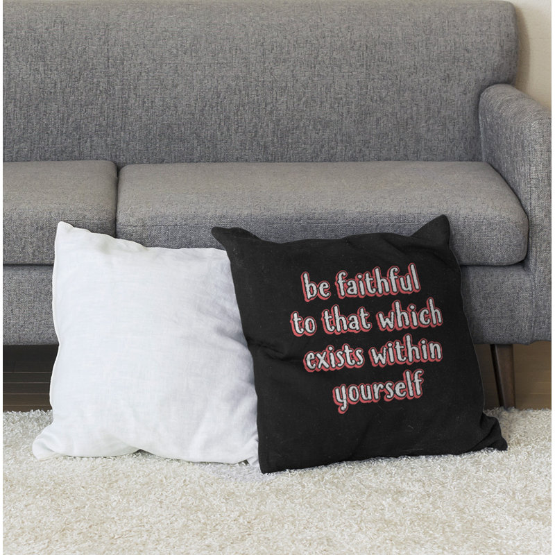 Coussin de sol be loyal to yourself, H 36 po x l 36 po, Rouge