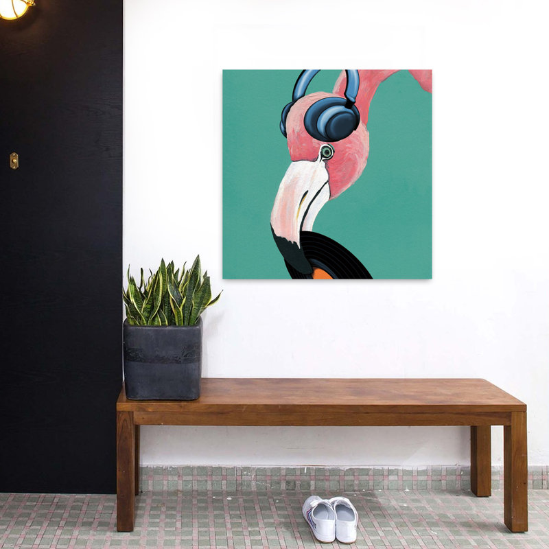 Wild Iv Square, art fantaisiste tropical, H 32 po x l 32 po