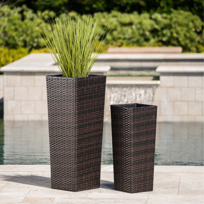 Pots de fleurs, brun - comprenant 2 pots avec un merveilleux amour de fer