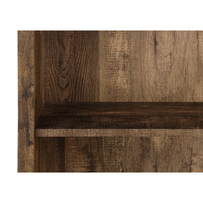 Bibliothèque de bureau, H 48 po, stratifié brun, 3 tablettes réglables et 1 tablette inférieure fixe à 5 niveaux en brun, grand rangement pour la maison