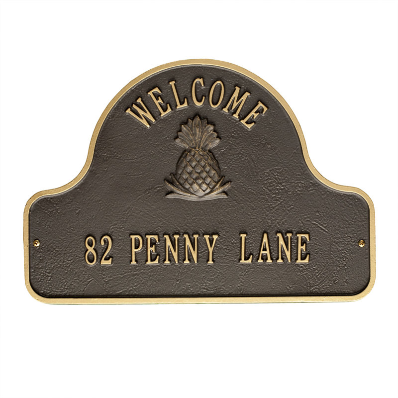 2-Line Wall Address Plaque, Bronze / Gold, Yes