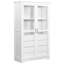 44.7X20x75inch Kitchen Pantry, Freestanding Kitchen Storage Cabinet Display Cabinet With Glass Doors And 4 Built-In Drawers For Living Room, Home Office, White-2081423458