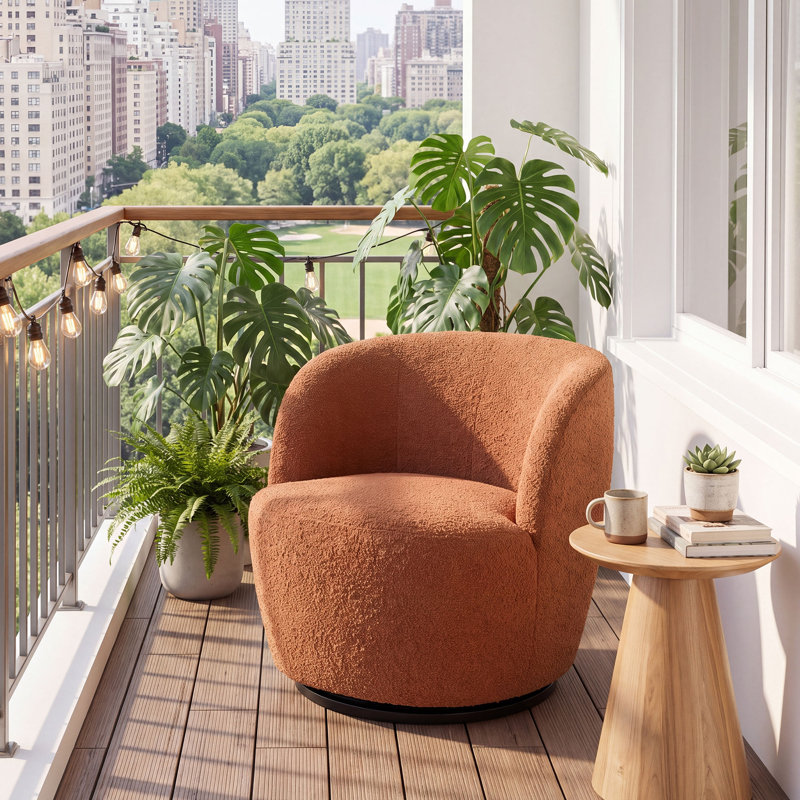 Fauteuil demi-tonneau Hadriel, Caramel