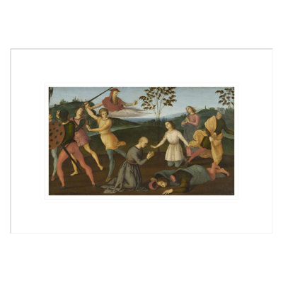 «St. Jerome Saving Sylvanus and Pun puning the Heretic Sabianus» par Raphael, impression giclée encadrée