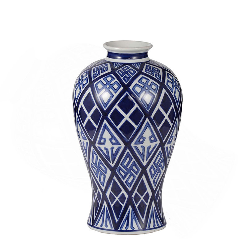 D7,8X12,8, vase Valora bleu et blanc