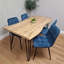 Wooden Dining Table and 4 Velvet Chairs - Stylish Dining Room Furniture-901877886-891210944