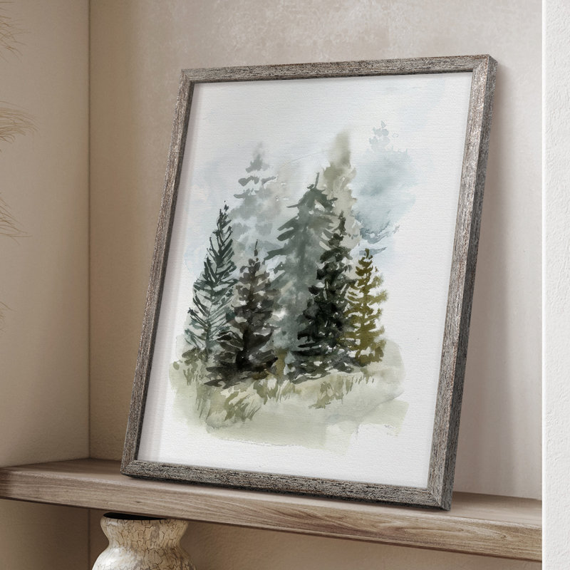 «Washy Treeline I», reproduction encadrée - bois massif, H 11 po x l 9 po