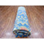 Tapis oriental bleu en laine noué à la main 8 pi 7 po x 11 pi 11 po Aryana