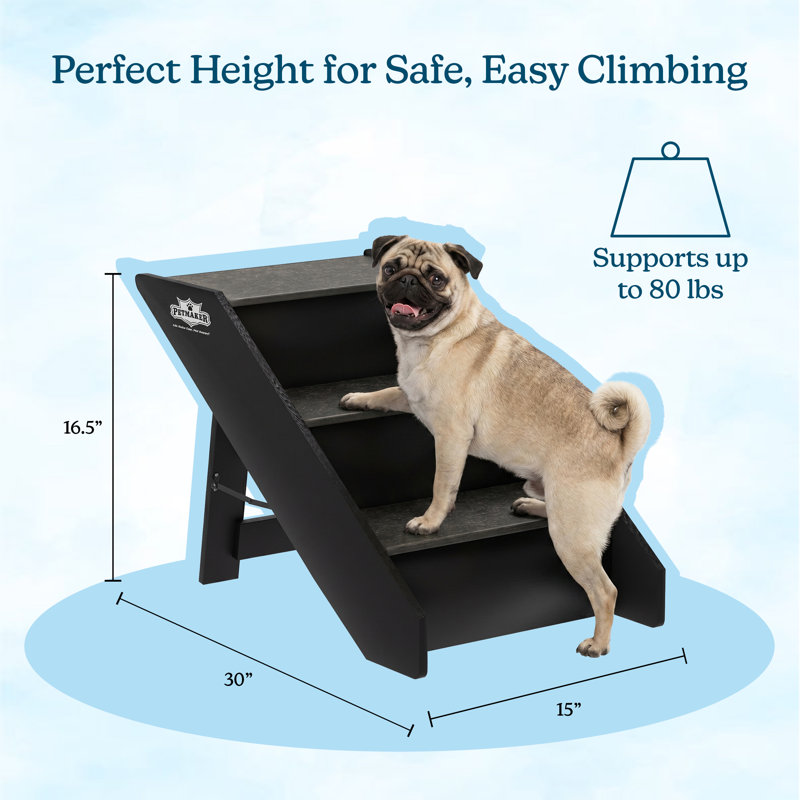 Escalier pliant pour chat et chien Petmaker, Gris foncé