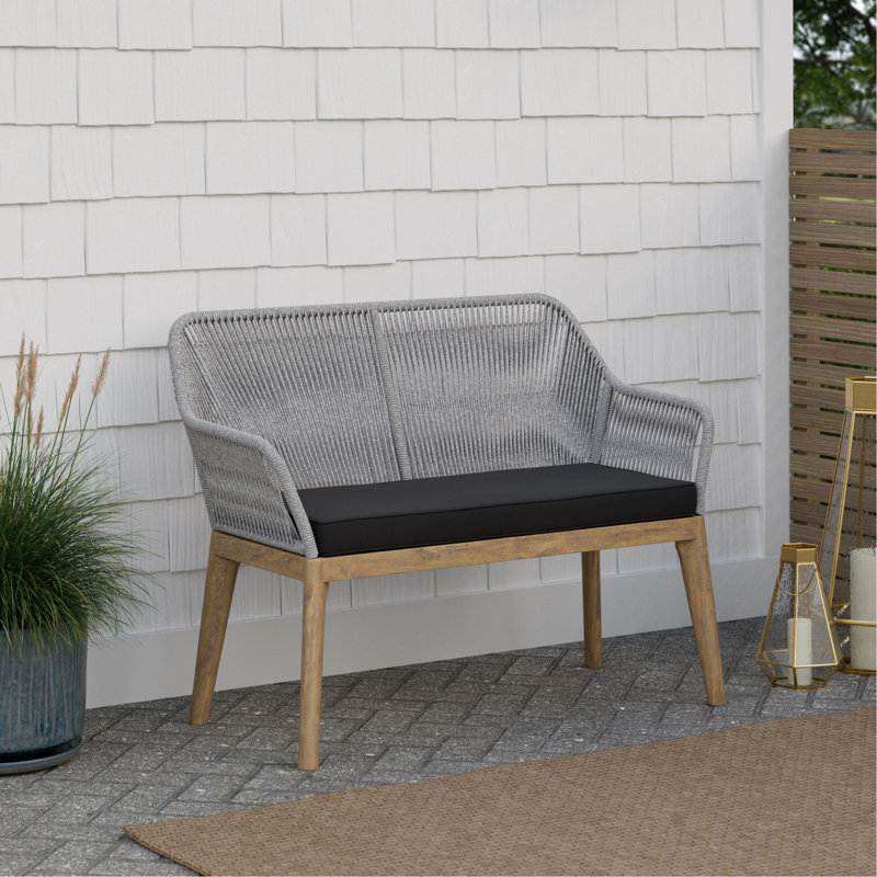 Brookside Outdoor Loveseat, Gray/Black