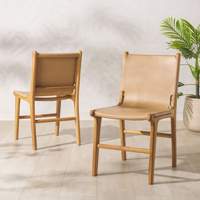 Cassaphina Leather Dining Chair, Tan