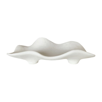 Sagebrook Home's Kelsi Quartz-Inspired 20" White Resin Tray - Perfect for Elegant Table Settings