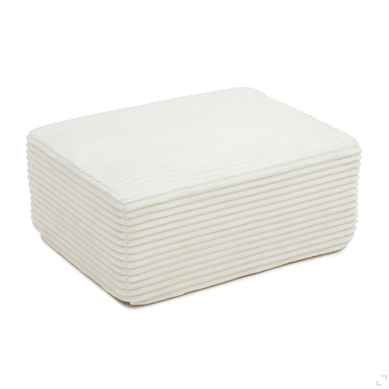 Repose-pieds en velours côtelé Corduroy, Beige