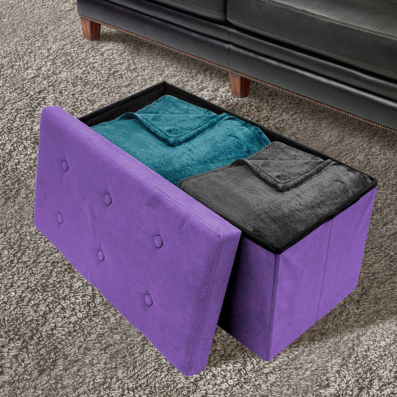Repose-pieds avec rangement, Mauve