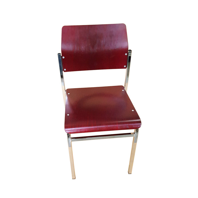Stacking chair, Bordeaux, Chrome