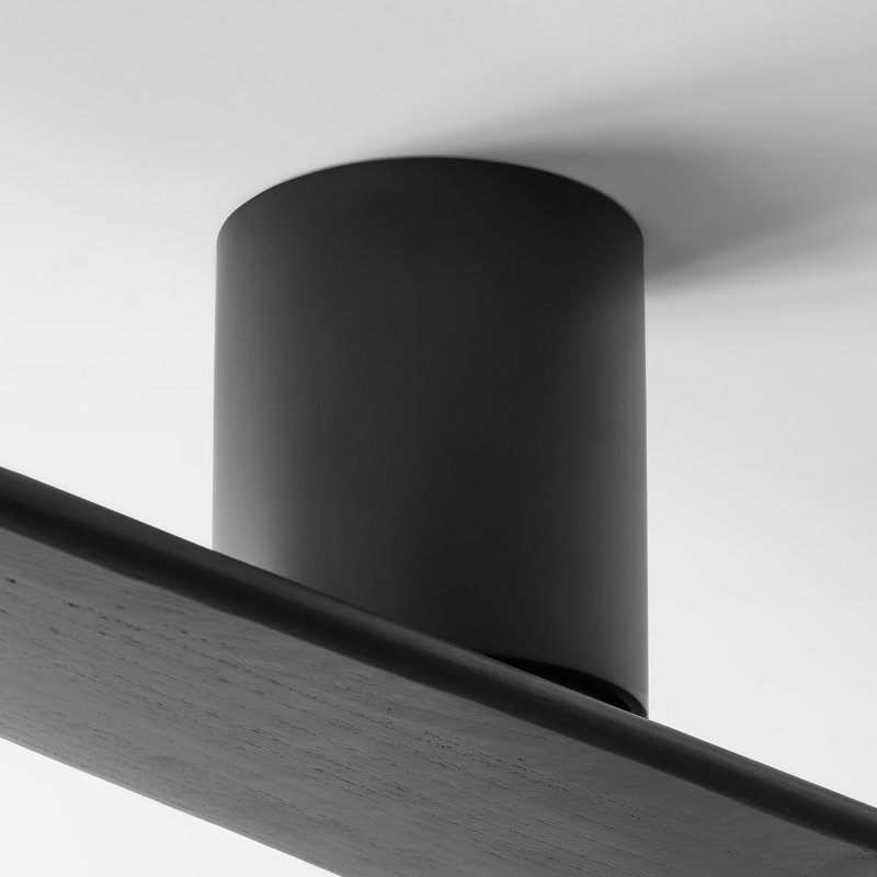  Plank Smart 52 Hugger Indoor Ceiling Fan with Midnight Black blades and Handheld Remote, Midnight Black, Midnight Black