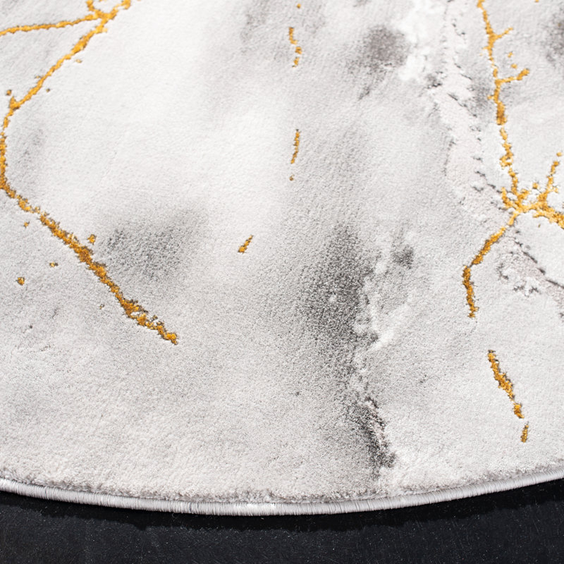 Swindle Washable Abstract Indoor Rug, Round 12'