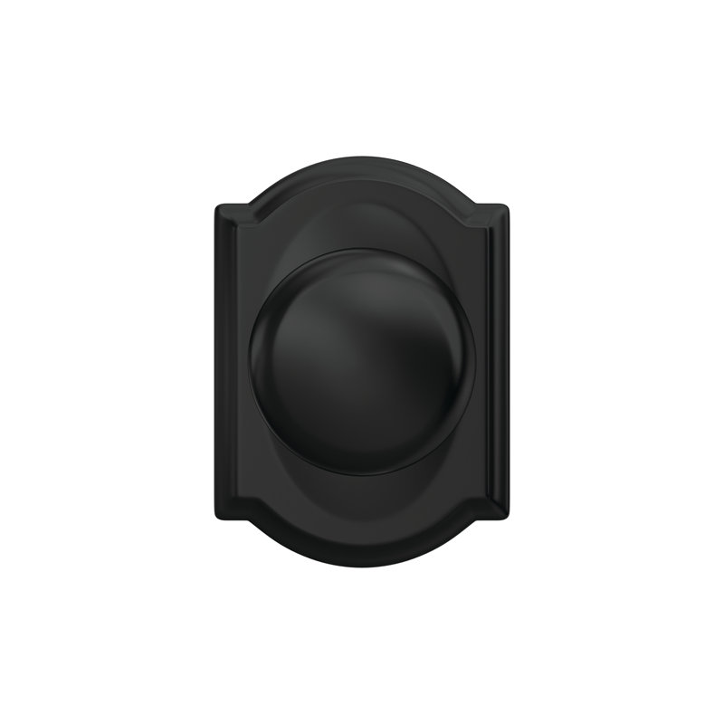 Plymouth Hall-Closet and Bed-Bath Knob with Camelot Trim, Matte Black