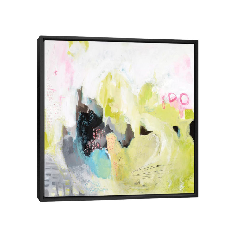 Alphabet city i, reproduction d’art sur toile tendue, H 18 po x l 18 po x P 1,5 po, Toile avec cadre noir, Pas de tapis