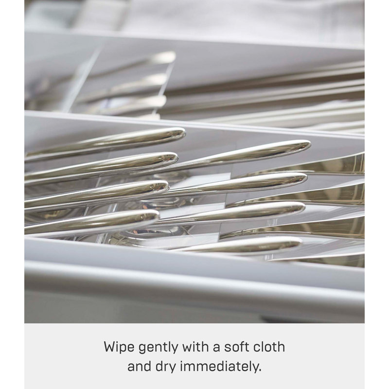 White Adjustable Plastic Compact Cutlery Organizer