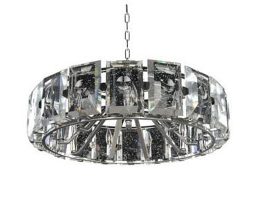 Giada 9 LT Polished Stainless Steel Chandelier Kalco