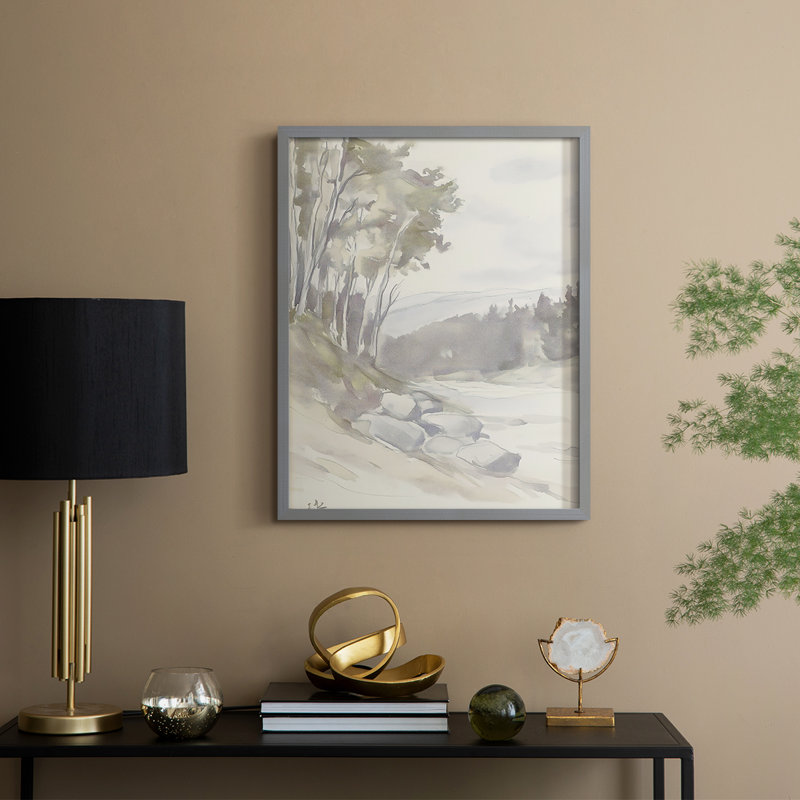 «Abstract CCXII», reproduction encadrée - prête à être accrochée, H 20 po x l 16 po, Gris