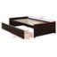 Structure de lit en bois classique avec 2 tiroirs de rangement coulissants pratiques-360423865