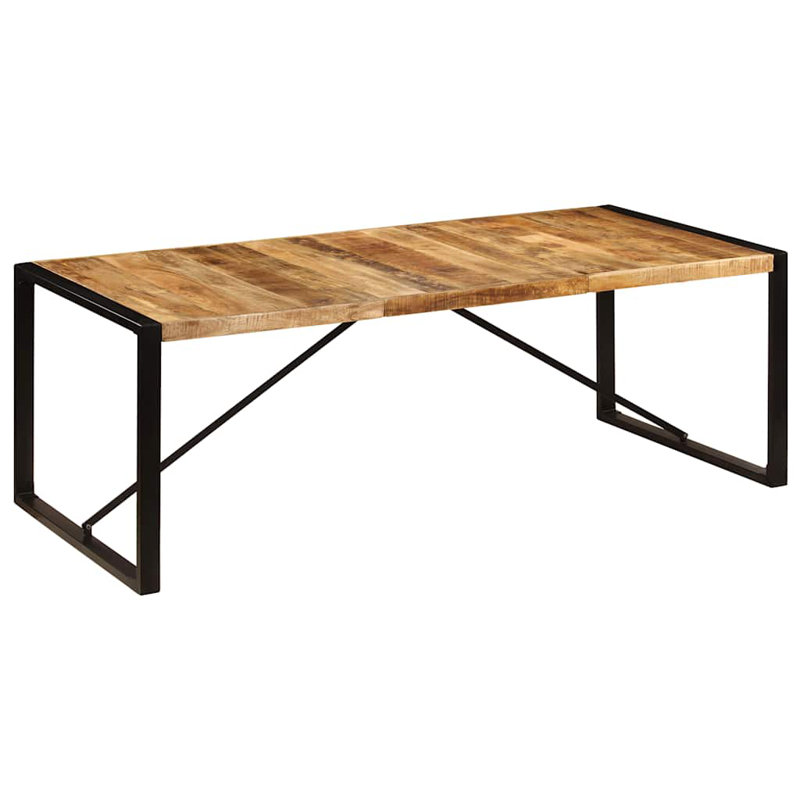 Dining Table Solid Mango Wood, 39.4" W x  86.6" L, Black