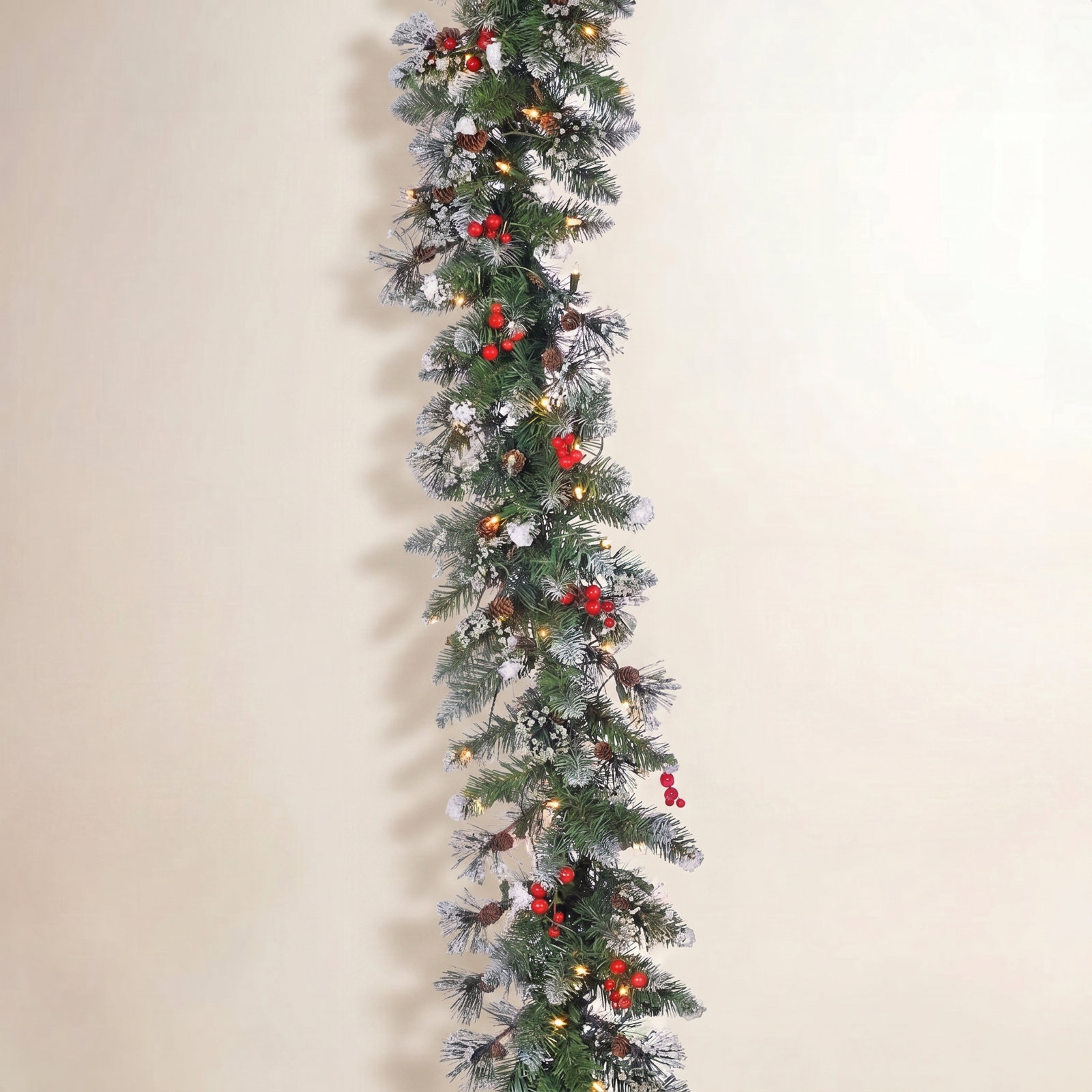 108" Frosted Pre-Lit Pine Garland