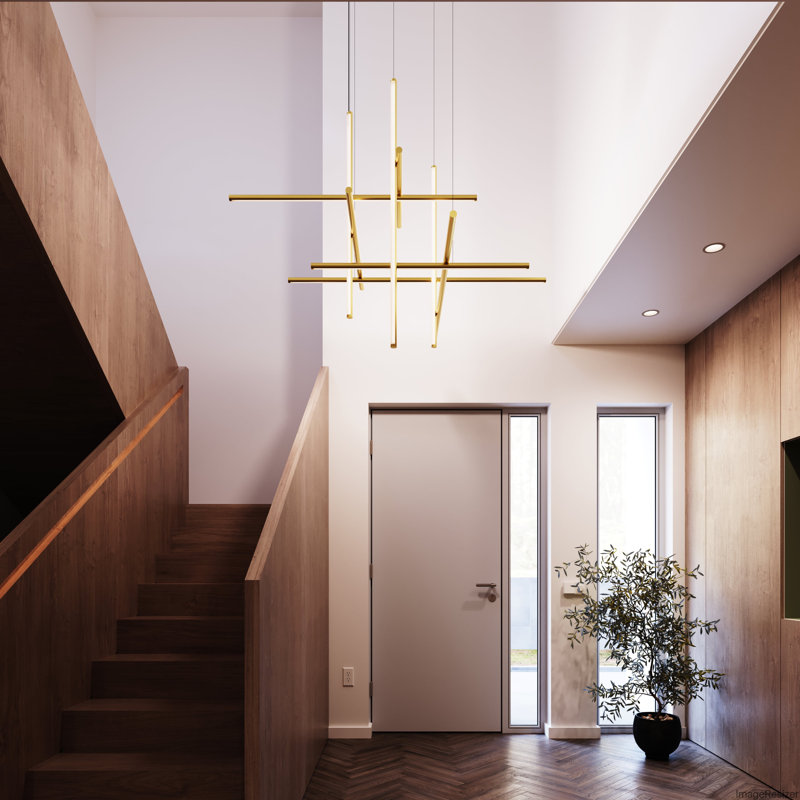 Labyrinth 1 - Light LED Chandelier, Brass