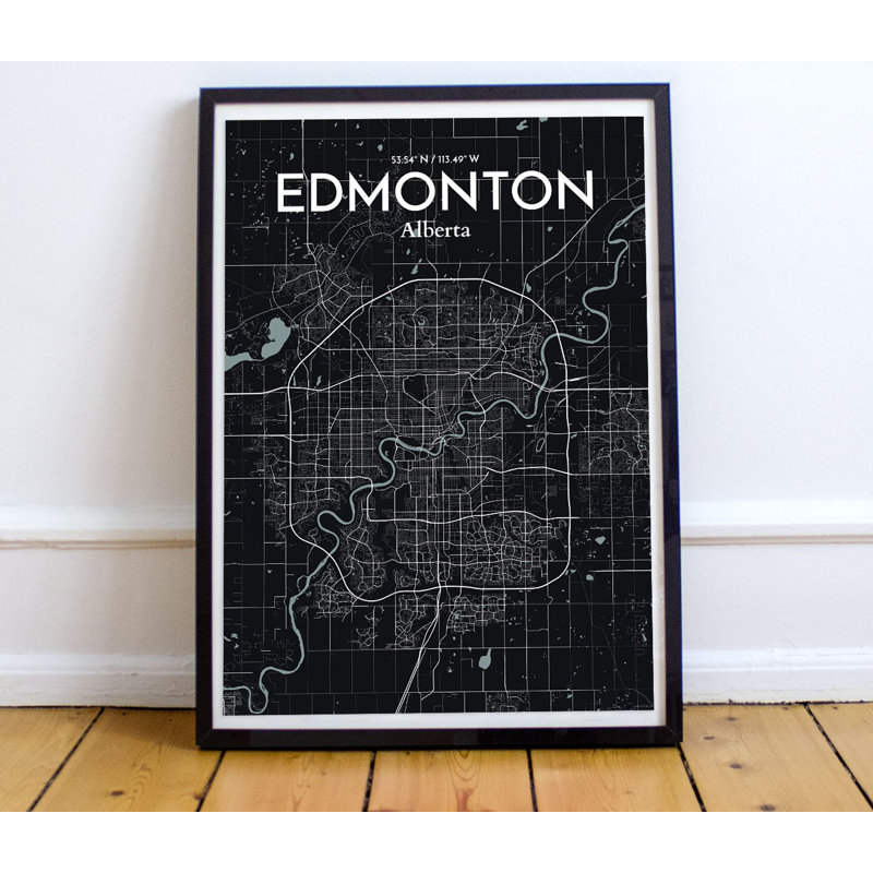 « edmonton city map », impression, H 27,6 po x l 19,7 po