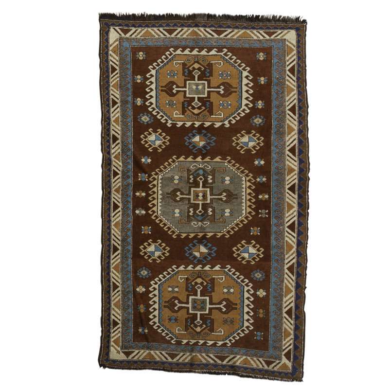 Hand-Knotted High-Quality Orange and Green Area Rug