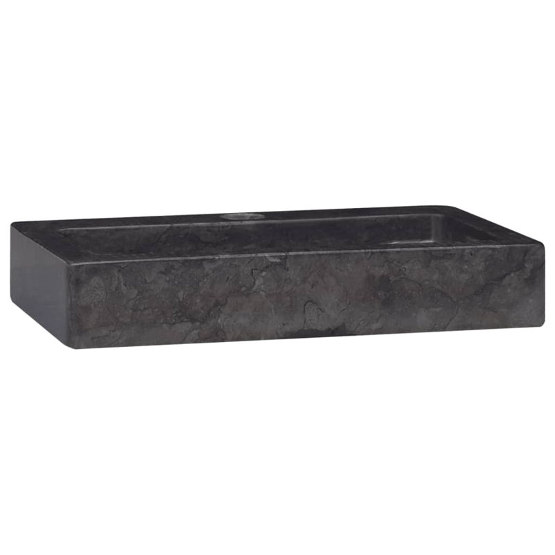 vidaXL Wall-mounted Sink 15"x9.4"x2.6" Marble, Black
