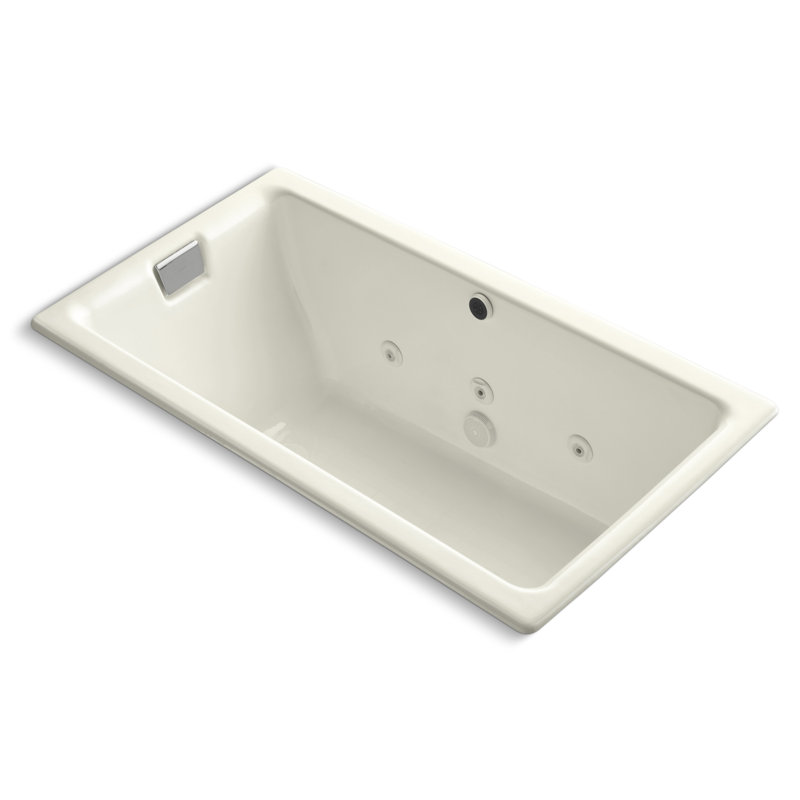 Baignoire Ã  remous encastrable Â« Tea-for-Two Â» de 167,6 cm x 91,4 cm avec vidange latÃ©rale et systÃ¨me de chauffage, sans garniture