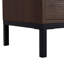 Armoire de rangement de salon de 60 po de hauteur avec porte en verre trempé, lumières DEL, noyer, 4 tablettes réglables, 2 tiroirs, construction robuste pour éclairage de porte de bureau et d'étude, construction stable,