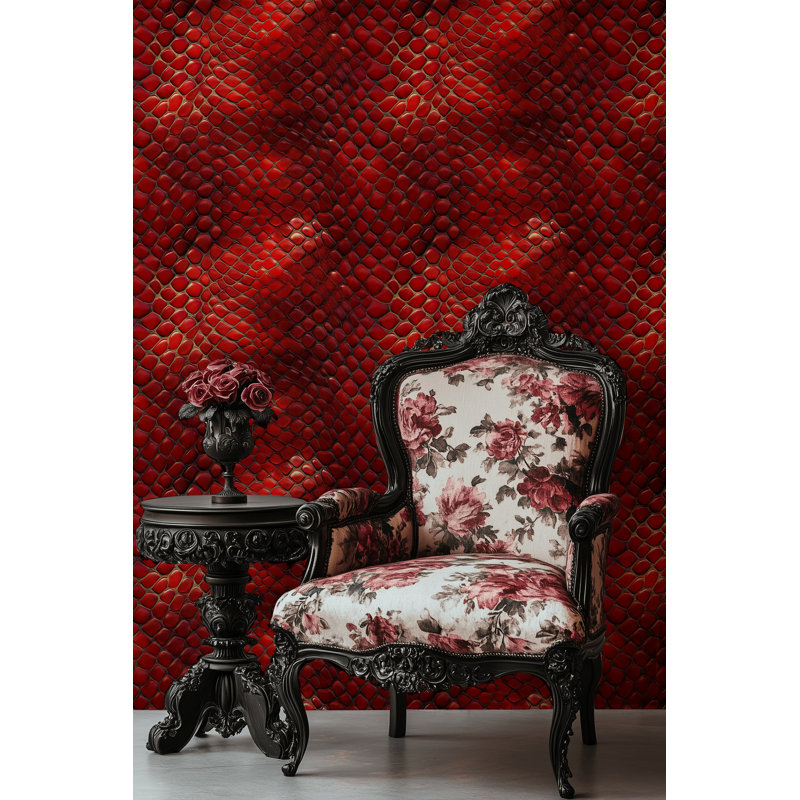 Papier peint adhésif peau de serpent rouge