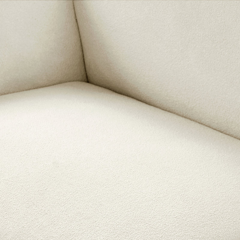 Lissner 40.5" W Boucle Fabric Chair, Cream Boucle Fabric