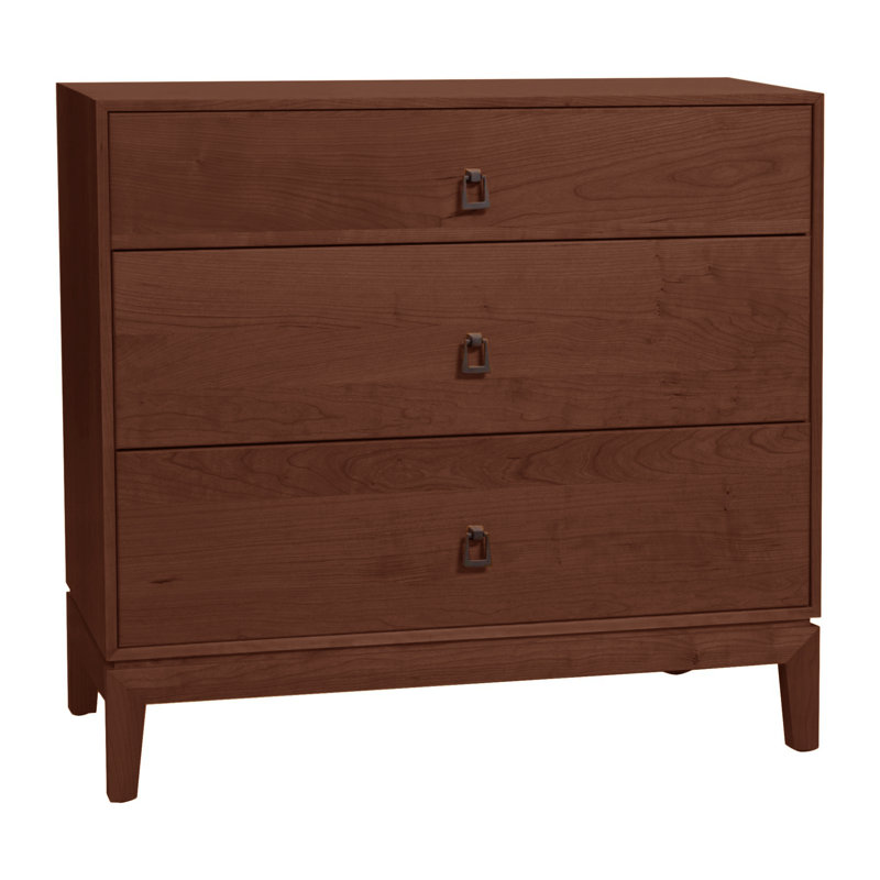 Mansfield Solid Wood 33.5'' W 3 - Drawer Dresser, Natural Walnut