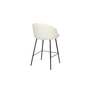 Upholstered Counter Stool with Metal Frame (Set of 2)