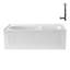 Baignoire en alcôve droite en acrylique blanc brillant avec drain externe 60 po x 32 po Streamline-108366678