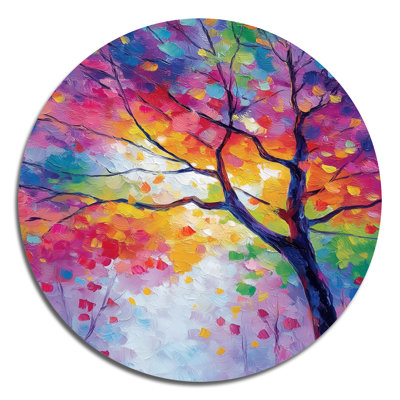 Jacelle - Décoration murale ronde en métal Paysages