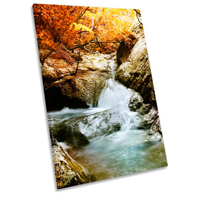 Forest Waterfall River Landscapes - Wrapped Canvas Print