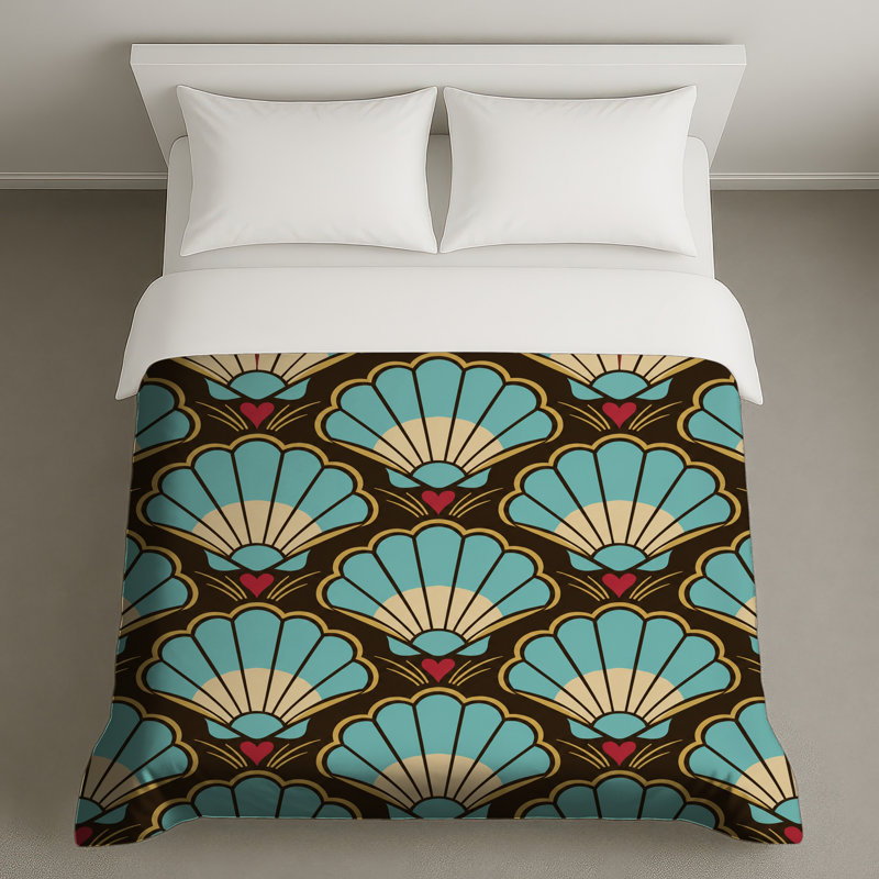 Housses de couette à coquillages festonnés, Queen