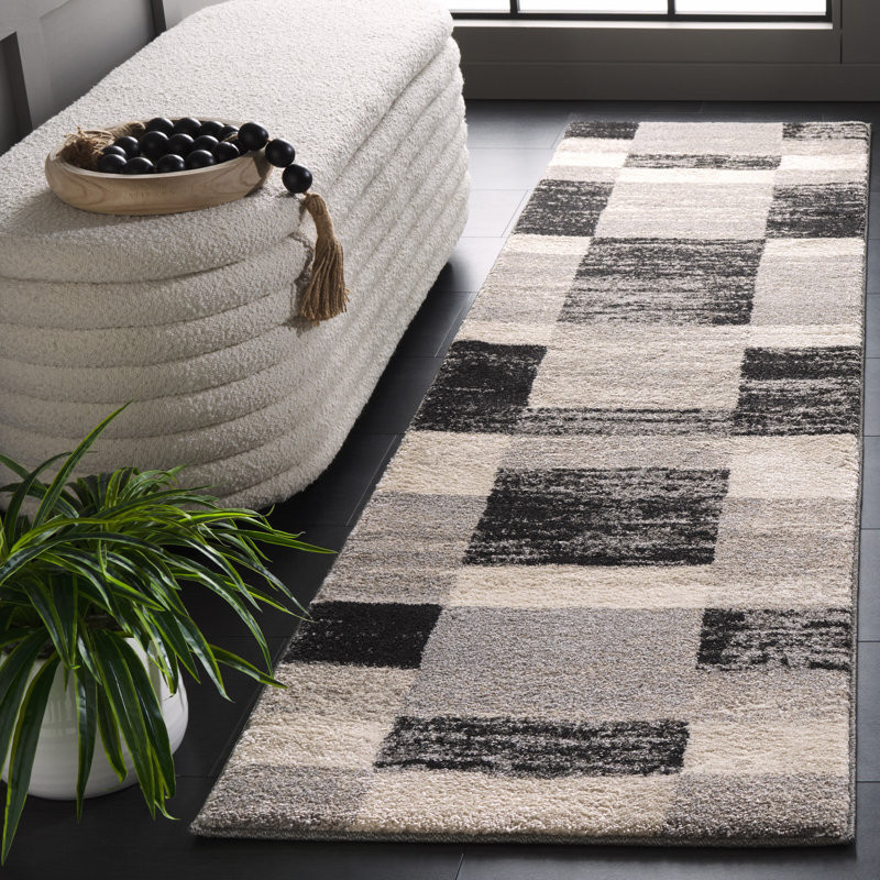 Kazlyn Retro Performance Abstract Rug, Runner 2'3" x 9'