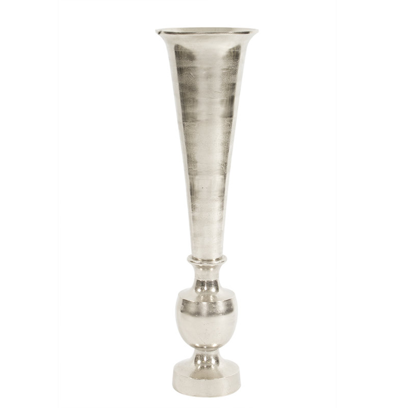 Vase de plancher en métal Fonseca, H 36 po x l 10 po x P 10 po, Argent