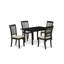 Ensemble de table de cuisine 3 pièces comprenant une table de salle à manger rectangulaire avec rallonge papillon et 2 chaises rembourrées en lin, 81 x 152 cm, acajou-1977523192-1977523195