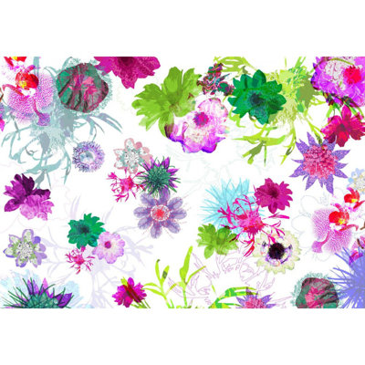 Panneau mural L 8,4 pi x l 145,2 po Flowers