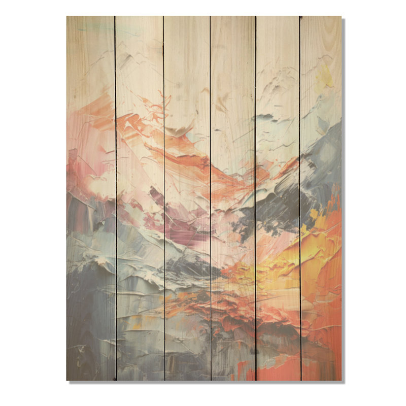 Combinaison de pics de tranquillité - montagnes, art sur bois de pin naturel, H 20 po x l 10 po