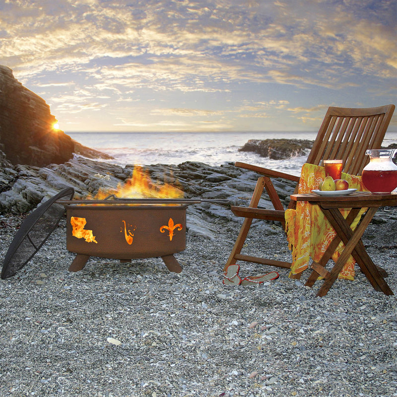 Jauregui Steel Wood Burning Fire Pit