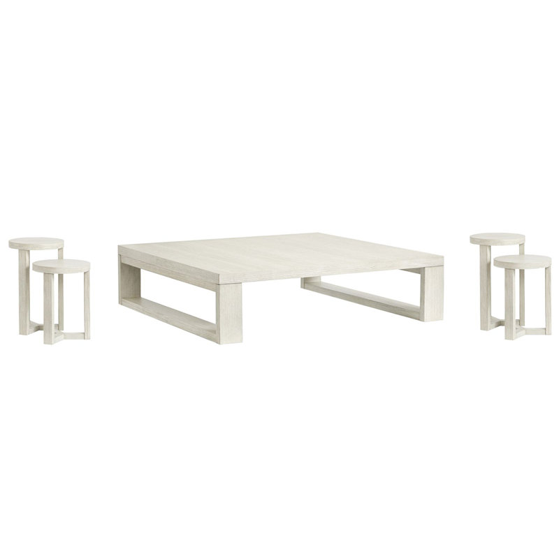Table basse carrée avec 2 tables gigognes Otwin, 3 pièces: table basse, 2 tables de bout